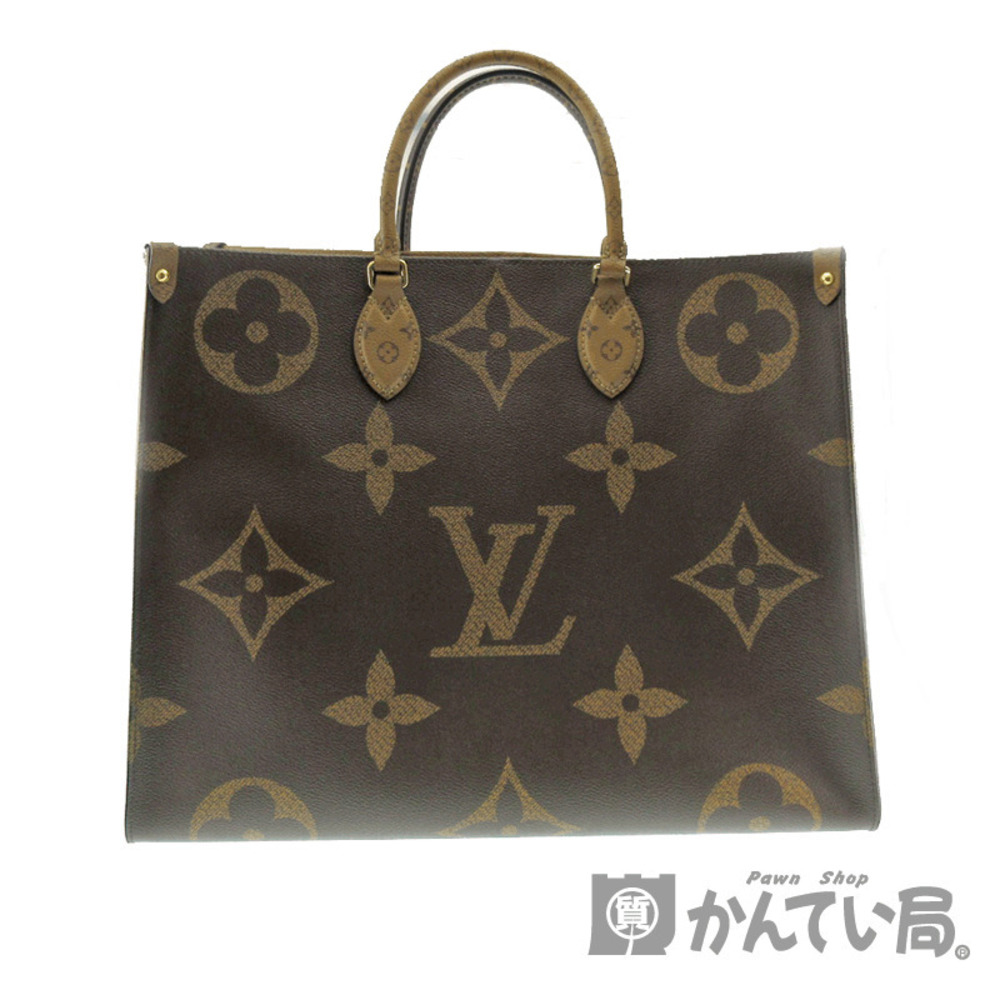 LOUIS VUITTON On The Go Monogram Giant Canvas Brown Tote Bag Shoulder